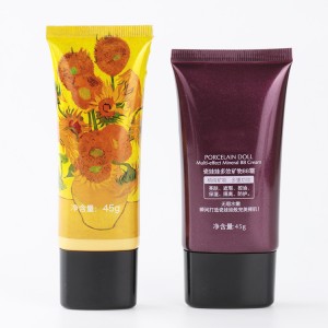  Flat Shape Plastic Summer Sunscreen Cream Container Cosmetic Packaging Plastic Tube