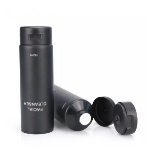 100ml Luxury Black Matte Cosmetic Squeeze Tube Empty Squeeze Tube Packaging Face Wash Tube For Skin Care
