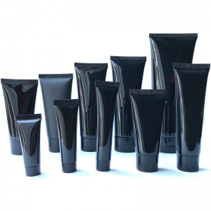 80ml Black Silk Screen Soft Plastic Shampoo Lotion Tube With Flip Top Lid
