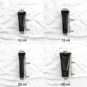 80ml Black Silk Screen Soft Plastic Shampoo Lotion Tube With Flip Top Lid