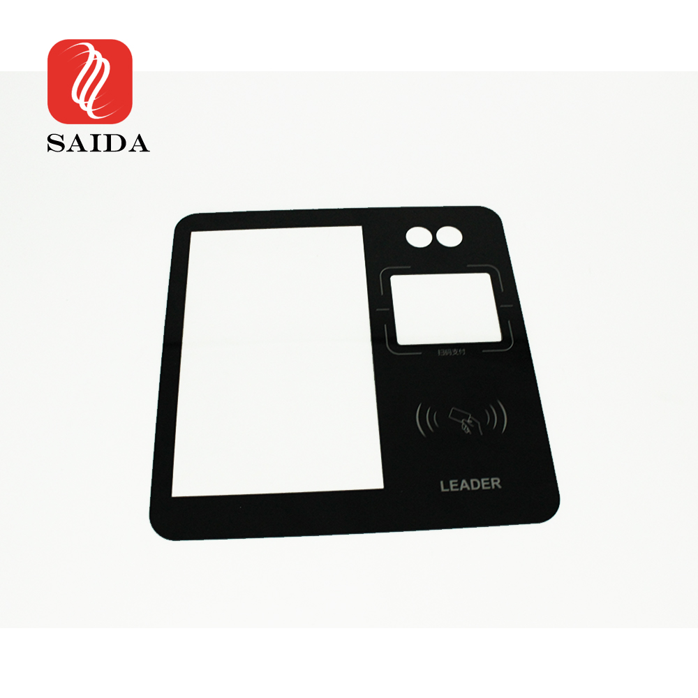 कार्ड/चेहरा/बारकोड पहचान डिस्प्ले स्क्रीन के लिए कस्टम टेम्पर्ड सिल्क-स्क्रीन प्रिंटिंग AG+AR+AF कवर ग्लास