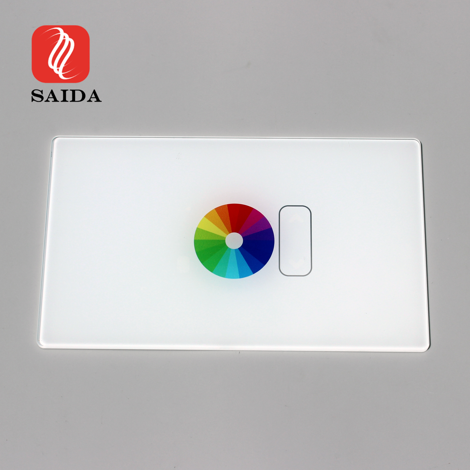 3mm UV Printed Crystal Clear White Switch Glass Panel 