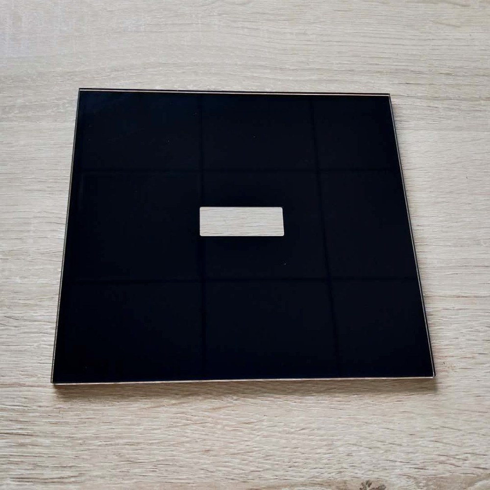 स्मार्ट बाथरूम के लिए अच्छी तरह से डिज़ाइन किया गया चीन रंग का काला सिरेमिक फ्रिट प्रिंटिंग टेम्पर्ड ग्लास