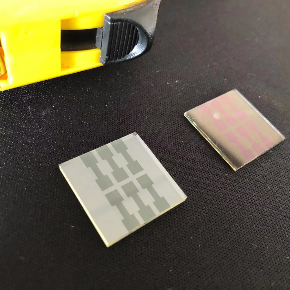 Kaca Bersalut Indium Tin Oksida Tahan Rendah 1mm dengan Corak