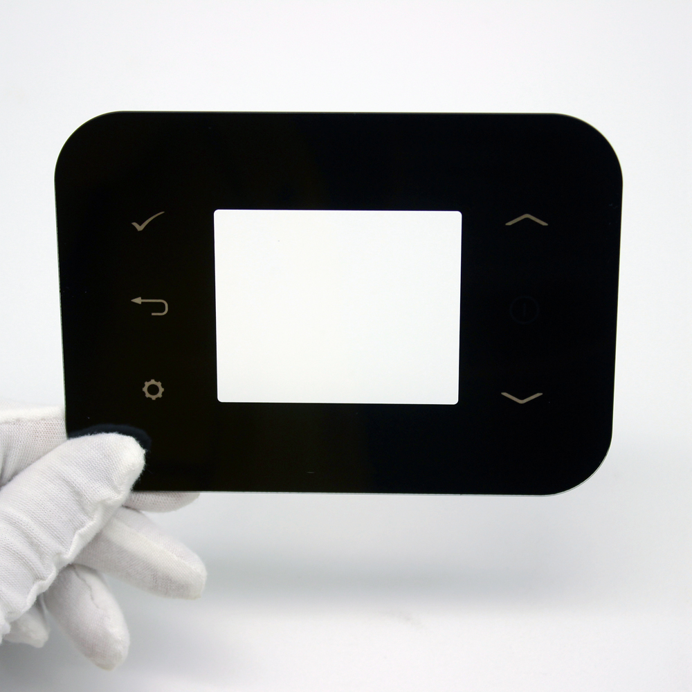 painel de vidro temperado elétrico impresso preto oculto de 2 mm