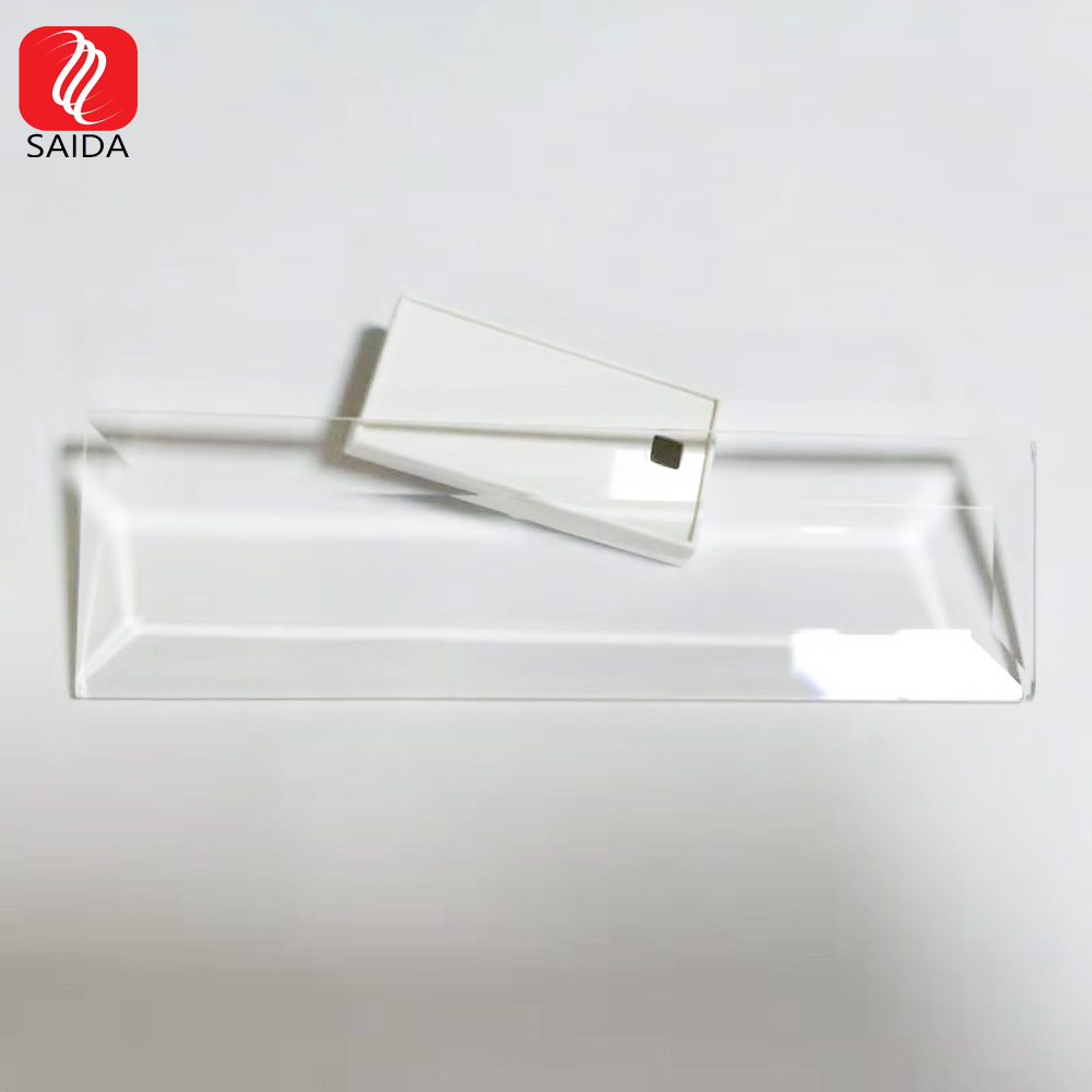 Cusotmzied laag ijzerglas met afgeschuinde rand voor verlichting;  OEM ultrahelder afdekglas
