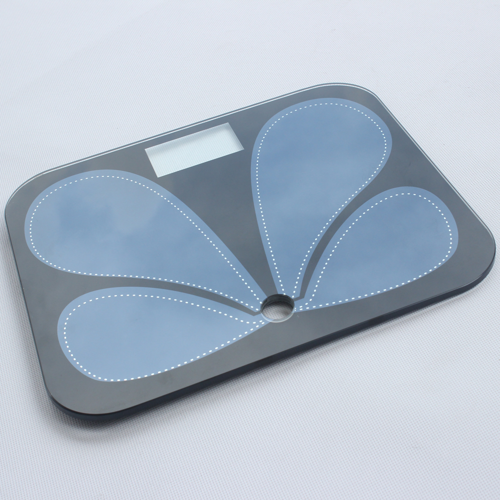 Venda quente 4mm placa de vidro superior condutora ITO para escala de gordura corporal