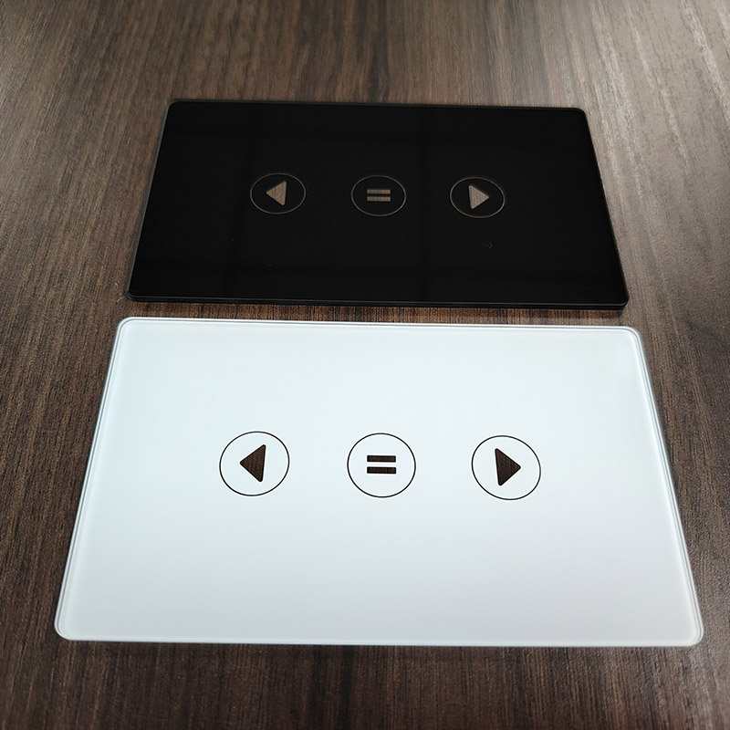 Özel Serigrafi Baskı Parmak İzi Önleyici Temperli WIFI / Dokunmatik / Ses Kontrolü Akıllı Perde / Döner Kapı Anahtarı Cam Panel