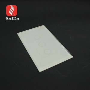 2mm White Printed Crystal Touch Clear Switch Glass Panel
