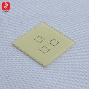 Vidrio templado con interruptor dorado de 3 mm para luz de control de interruptor doméstico