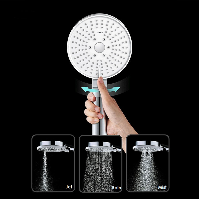 New 3 Spray Patterns Handheld Boost Shower Head Rain Mist Jet Water Modes Easy to Switch