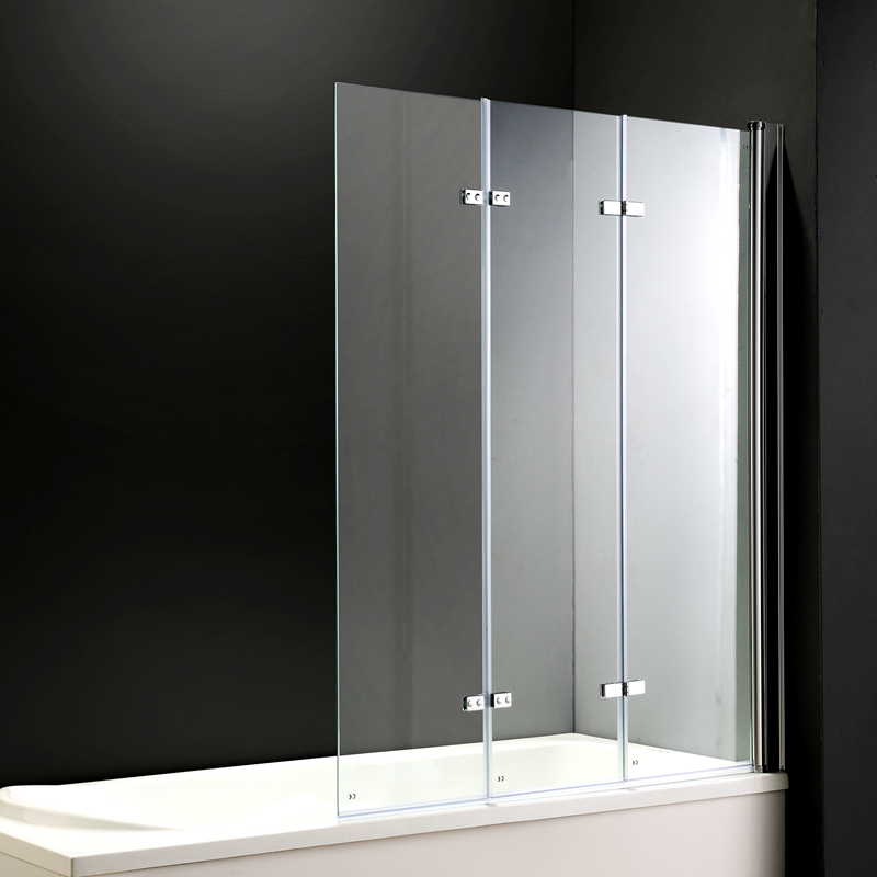 Frameless Foldable Shower Screen for Bathtub Tempered Glass Bathtub Shower Door