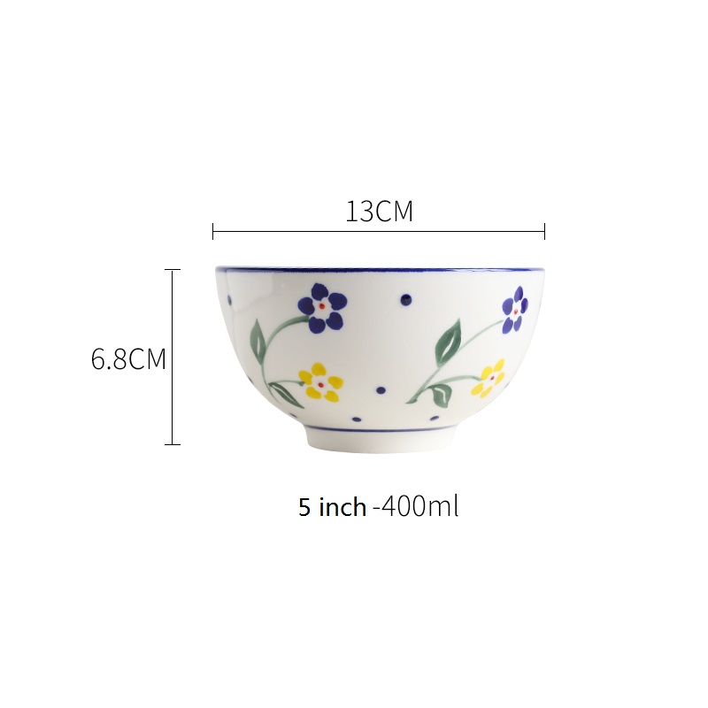 Hand Painted Flower Ceramic Stoneware Noodle Bowl Set Product Details (2)d8y
