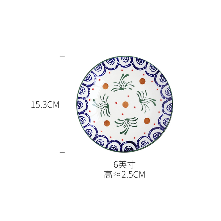 Blue And White Ceramic Stoneware Plate Handmade 103ja