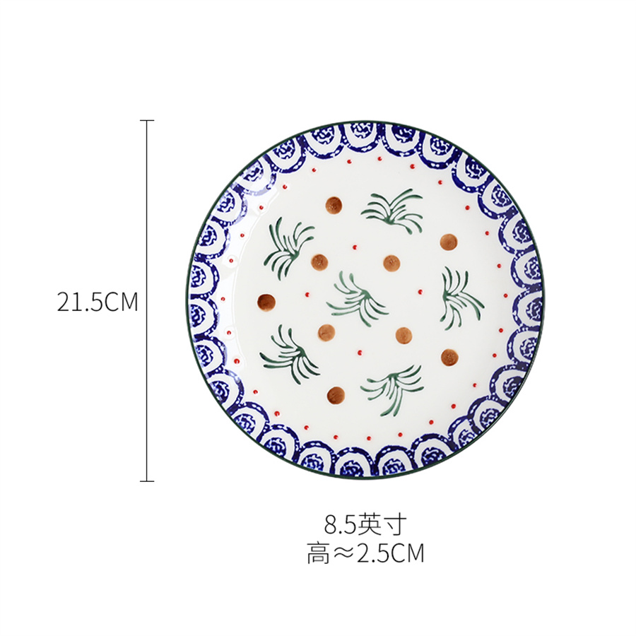 Blue And White Ceramic Stoneware Plate Handmade 11k9r