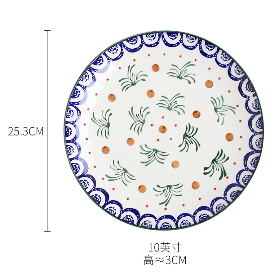 Blue And White Ceramic Stoneware Plate Handmade 8lti