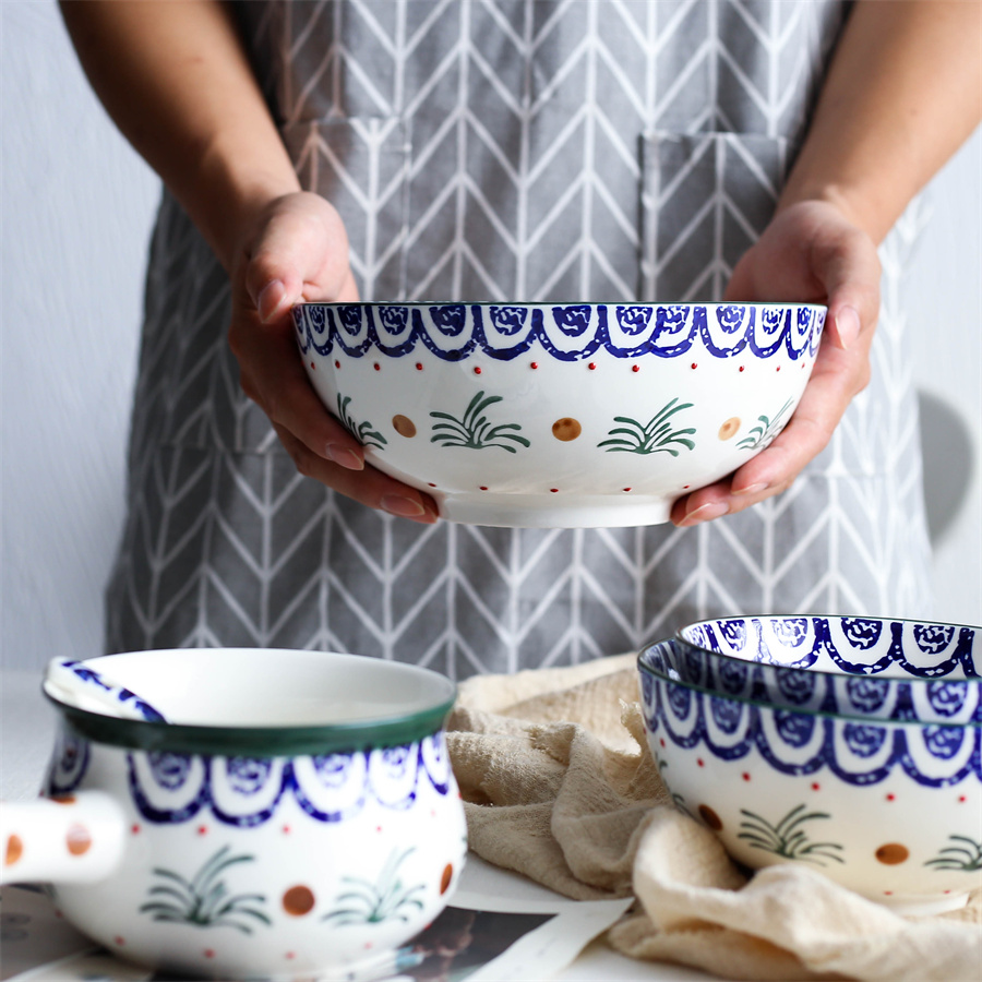 Hand Painted Underglaze Ceramic Bowl Stoneware Dinnerware Set Manufacturer