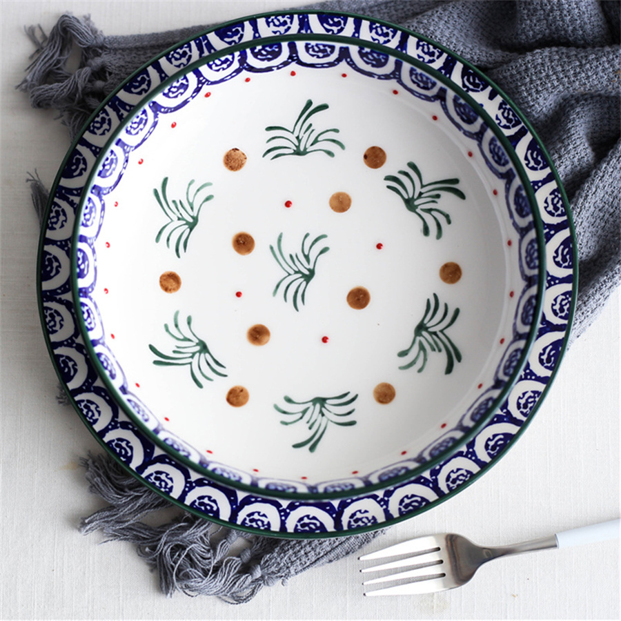 Blue And White Ceramic Stoneware Plate Handmade