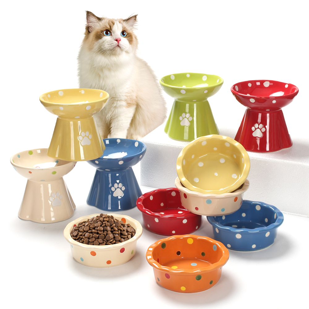 Under Glaze Color Ceramic Petware Handmade Stoneware Cat & Dog Small Animal Eating Pet Bowl & Drinking Pet Bowls