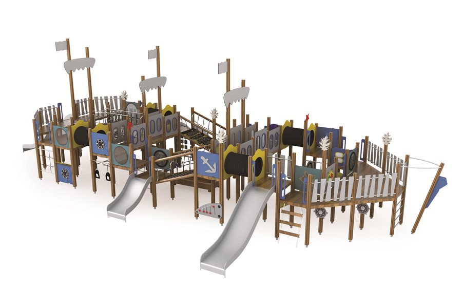 Pirate Ship Playground for Kids to Play with Their Friends in Park or School
