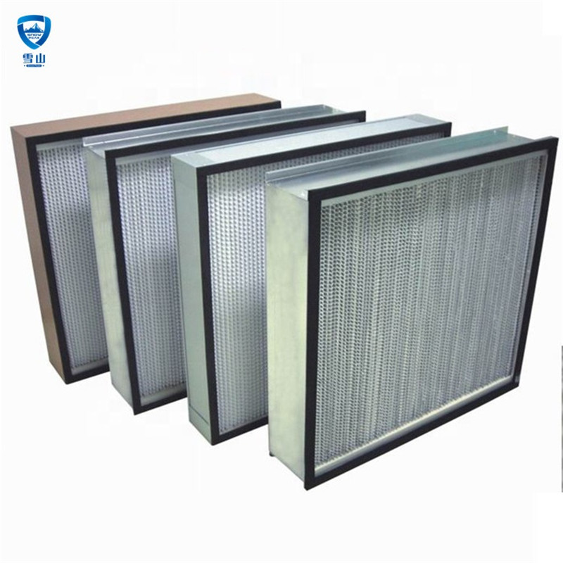 Fiberglass deep-pleat HEPA filter high efficiency air filter with separator for clean room