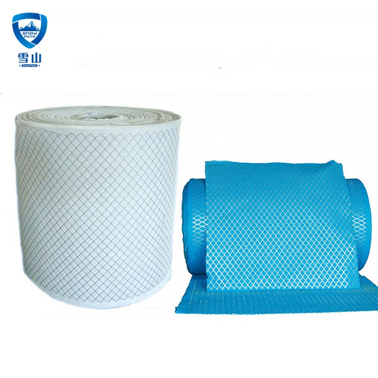 Blue white green pre polyester synthetic laminated wire mesh roll For G3 G4 foldaway air filter