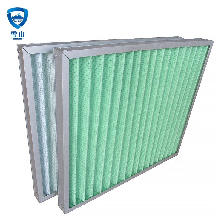Industrial pre G3 G4 cardboard or metal frame pleated or panel air filter for Air Conditioning Ventilation System