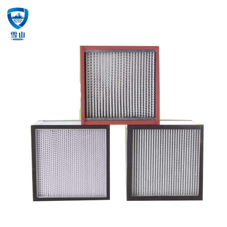 High efficiency Industrial use Heat Resistant Stainless Steel frame aluminum foil separator High Temperature HEPA air filter