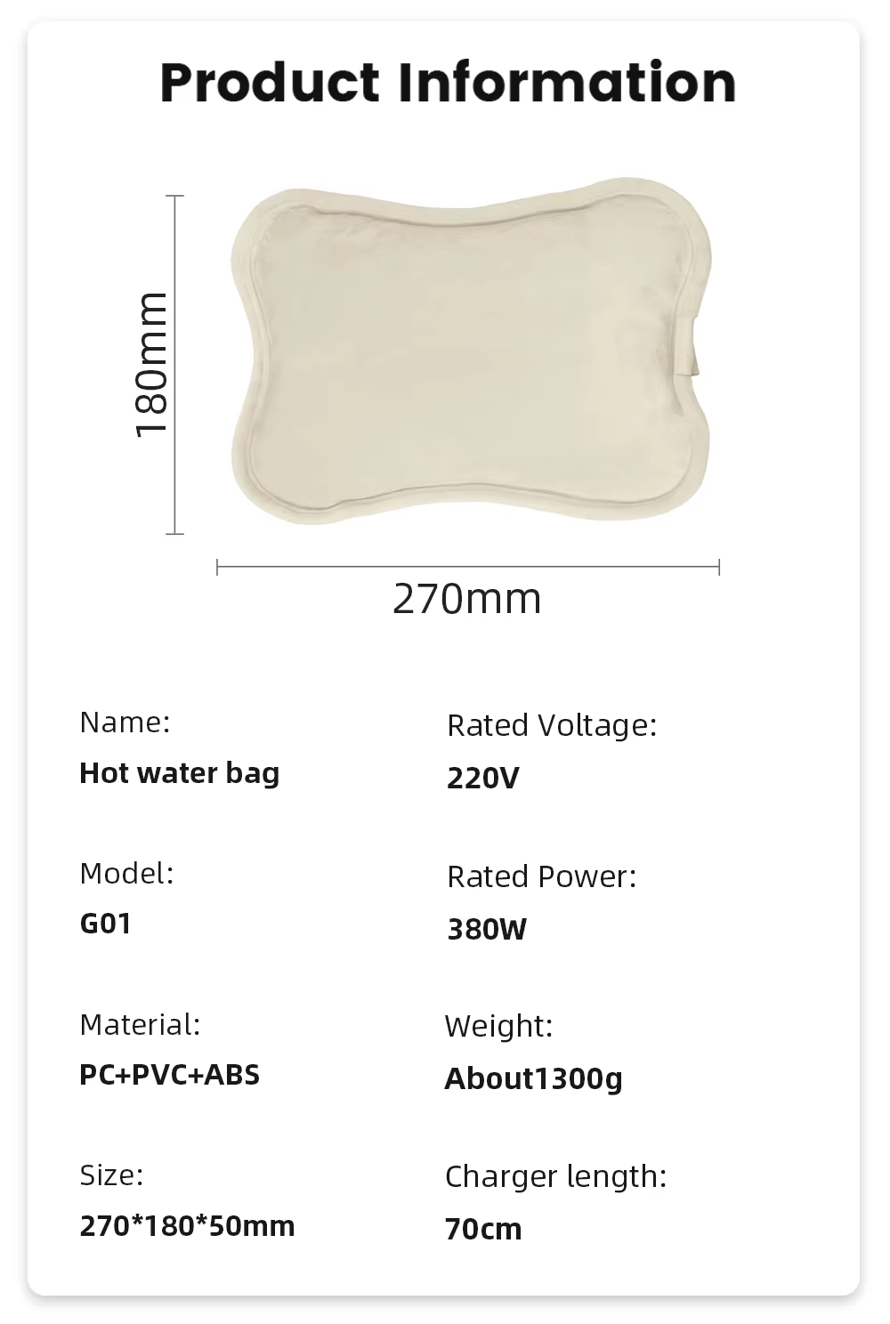Electric heating bag product information