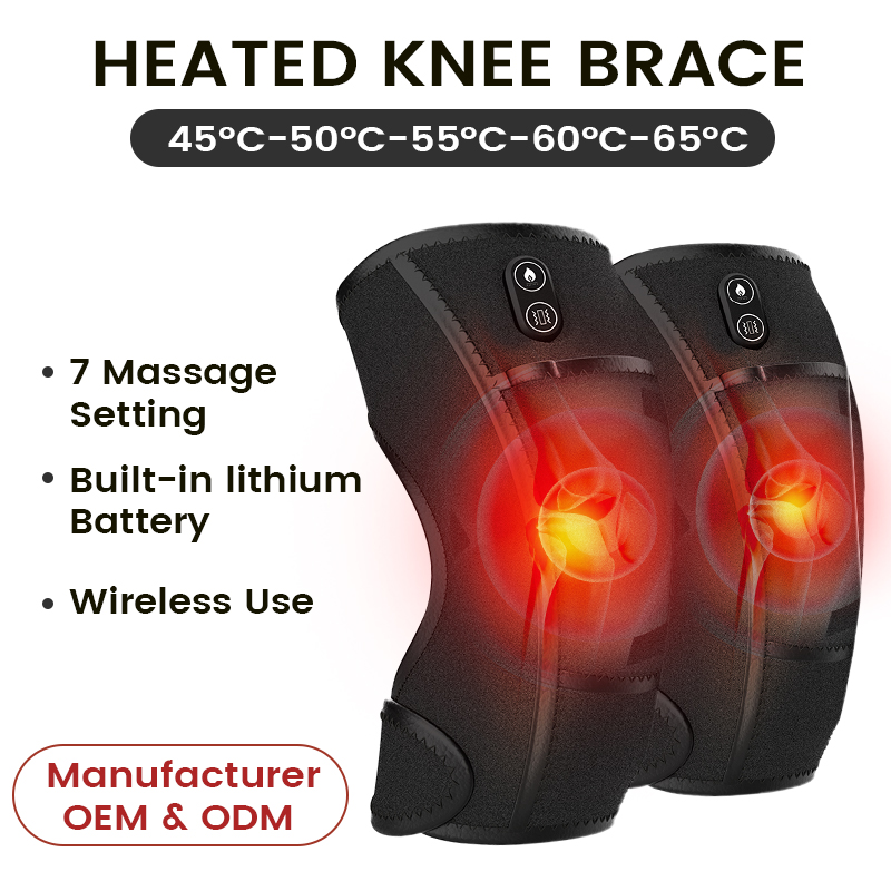 Heated knee wrap for relaxing knees and legs