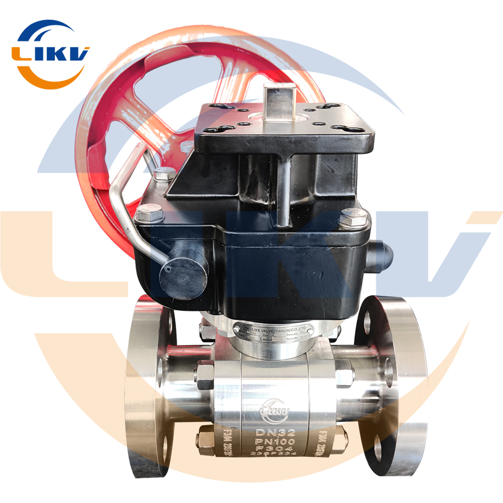 Handwheel head high-pressure forged steel flange ball valve - Q341F-100P, resistant to high pressure, corrosion, and reliable sealing, suitable for harsh working conditions