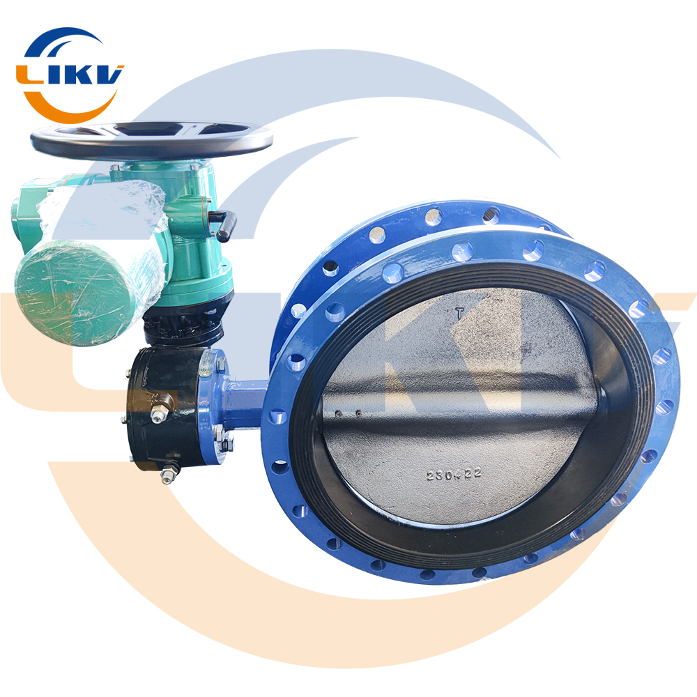 D941X-10/16Q Electric Flanged Butterfly Valve with Extended Stem, suitable for DN300-1000 diameter, designed for explosion-proof application.