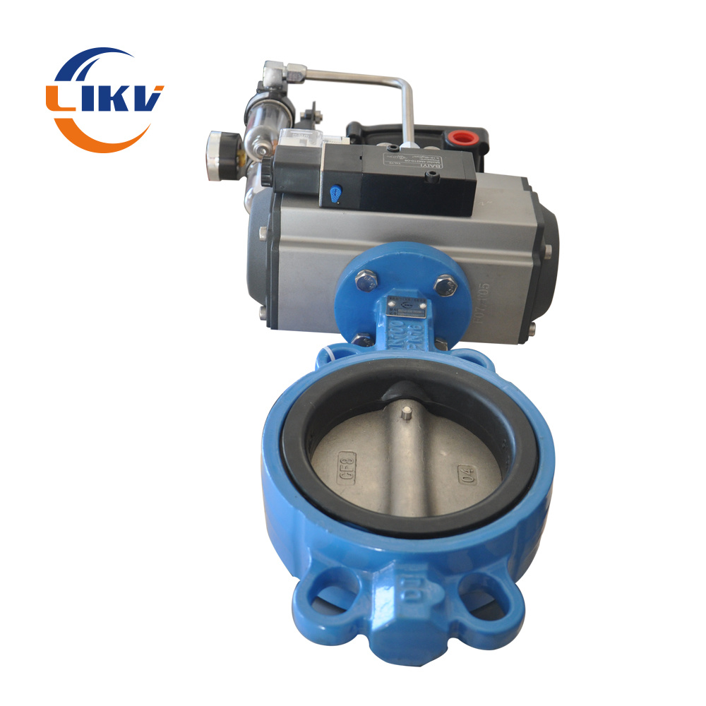 I-OEM China Pneumatic Dn50 Cast Iron Wafer Butterfly Valves