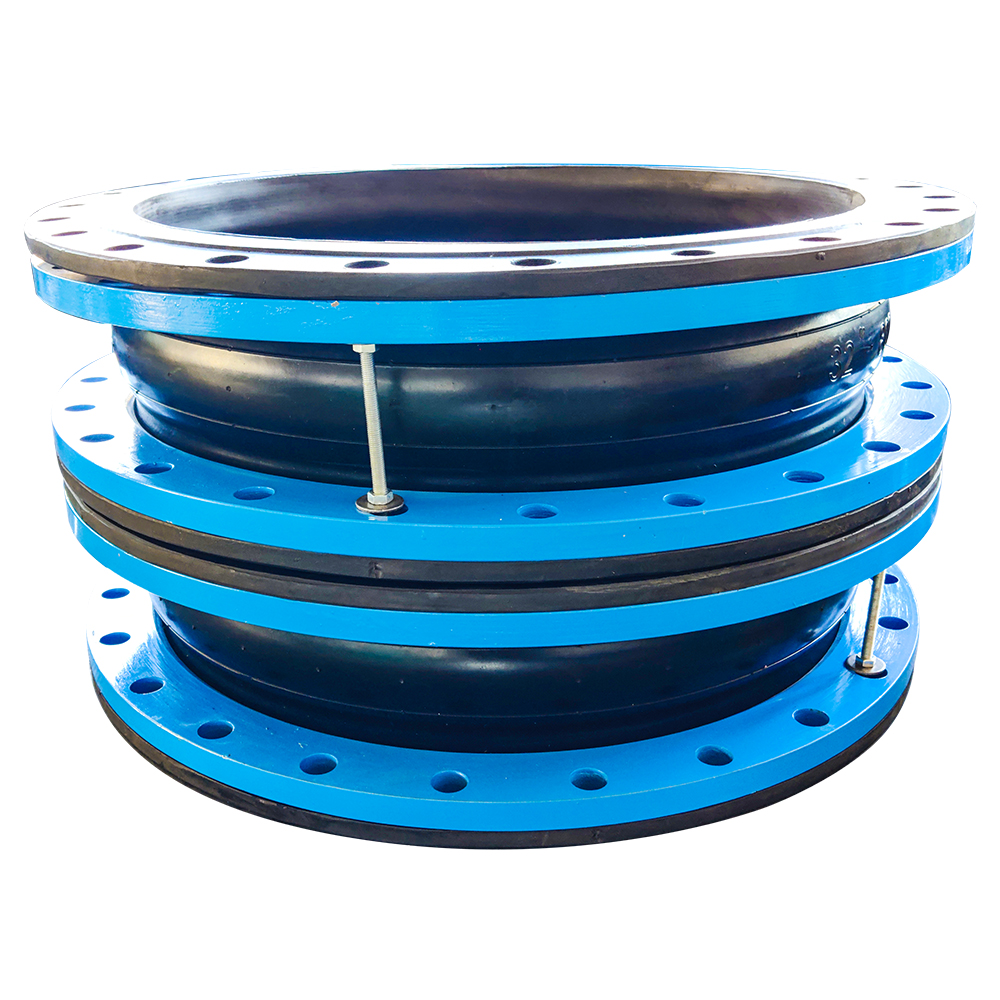 Flexible large diameter end face full seal large flanged rubber soft connection head pipe damper damper throat expansion joint