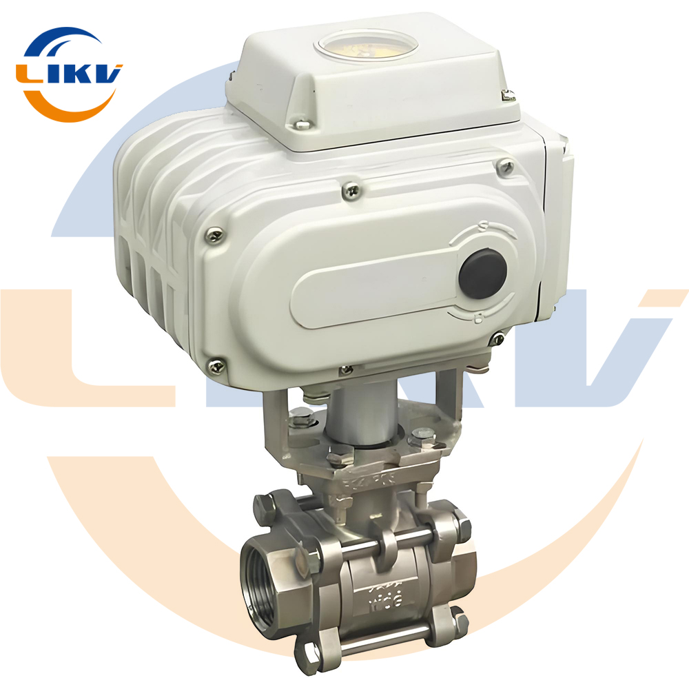 High performance two-piece electric threaded ball valve - precise flow control and remote operation