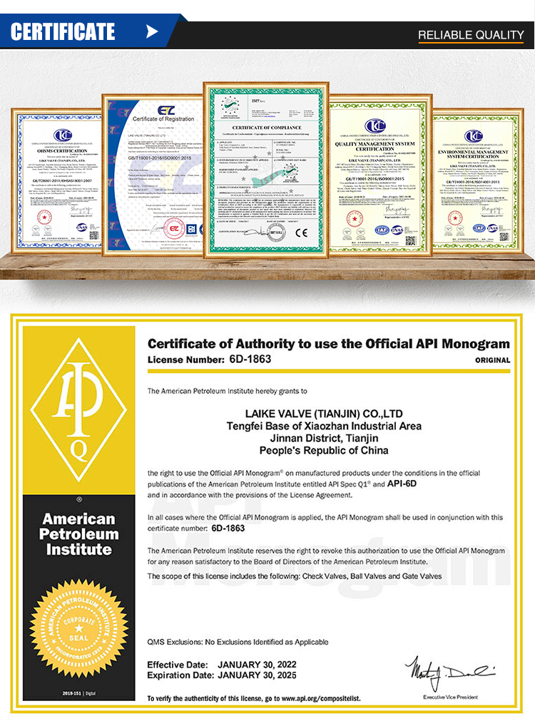 api CE ROHS ISO certificate