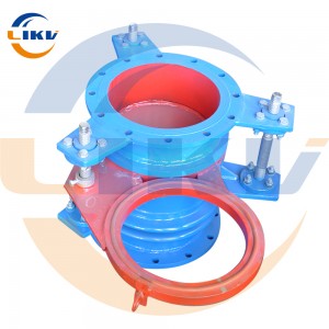 Carbon steel electric manual blind valve F9T43X-0.5 is suitable for gas power plant smoke fan-push rod type electric glasses valve, specification DN300-DN2000