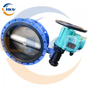 D941X-10/16Q Electric Flanged Butterfly Valve with Extended Stem, suitable for DN300-1000 diameter, designed for explosion-proof application.