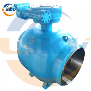 Fully Welded Ball Valve, Carbon Steel Natural Gas Heating and Ventilation Pipeline Ball Valve Q361F Turbine Welded Ball Valve DN500 PN25