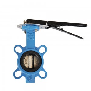 Factory Cheap Ductile Iron Lever Handle Operated Wafer End Type Manual 1/4 Inch Butterfly Valve With Cad Drawings