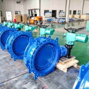 ODM Manufacturer China Flanged Ductile Iron Electric Operated Ggg50 Pn 16 Double Eccentric Butterfly Valve