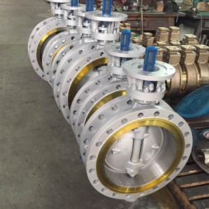 Super Lowest Price Bundor Class150 Ductile Iron Dn50-200 Double 2 Inch Flanged Type Butterfly Valve