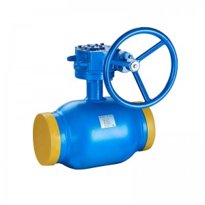 Top Qualitéit China DN125-DN700 Gear Actuated Pn16 Pn25 Pn40 Carbon Steel Rptfe Seal Welded Ball Valve