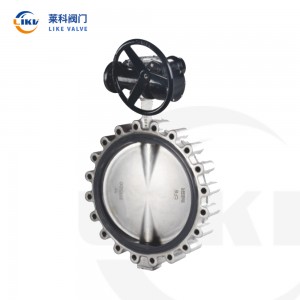 Stainless steel soft seal butterfly valve lug type with worm gear