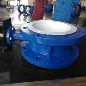 Flanged DN800 PTFE Sealing Butterfly Valve with Gear Operation