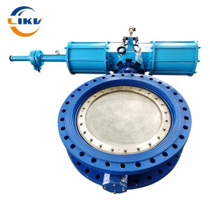 High quality pneumatic triple eccentric double flange butterfly valve, durable sealing, precise flow control, suitable for various industrial pipeline systems