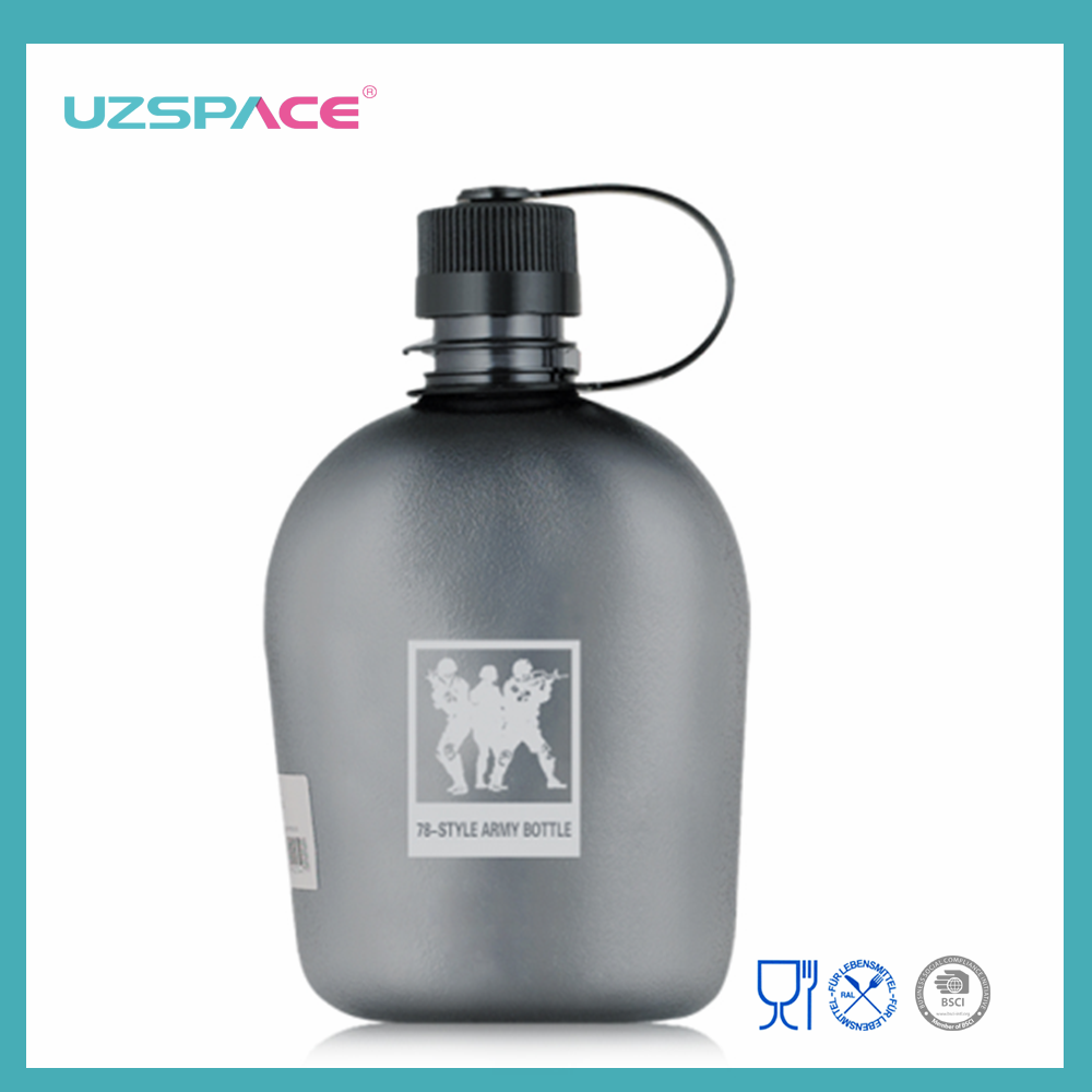 1-litrowa, szczelna butelka na wodę Tritan Army, niezawierająca BPA, UZSPACE