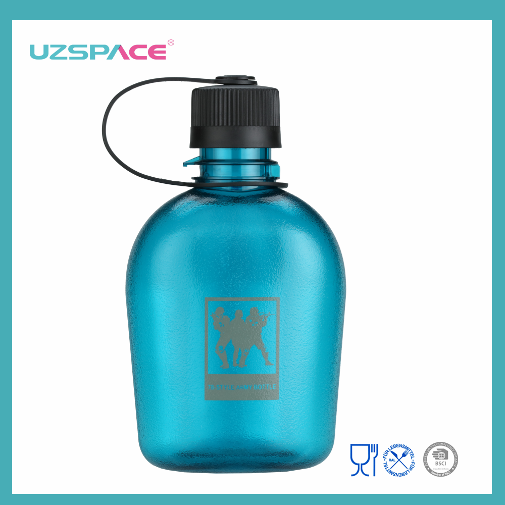 500 ml UZSPACE Plastikowa butelka na wodę Tritan Army, wolna od BPA