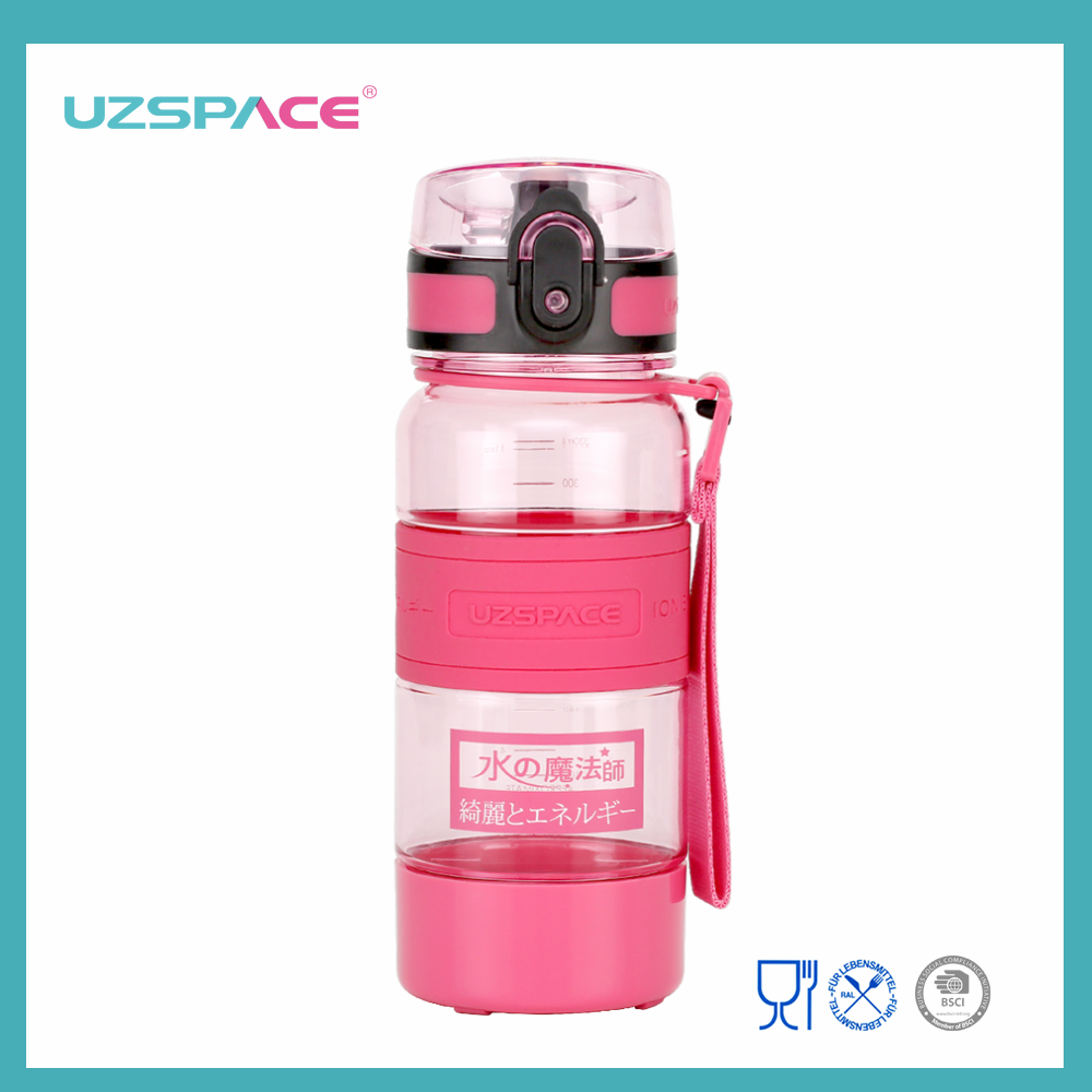 Bottiglia d'acqua in plastica per bambini Tritan di alta qualità UZSPACE da 330 ml, senza BPA