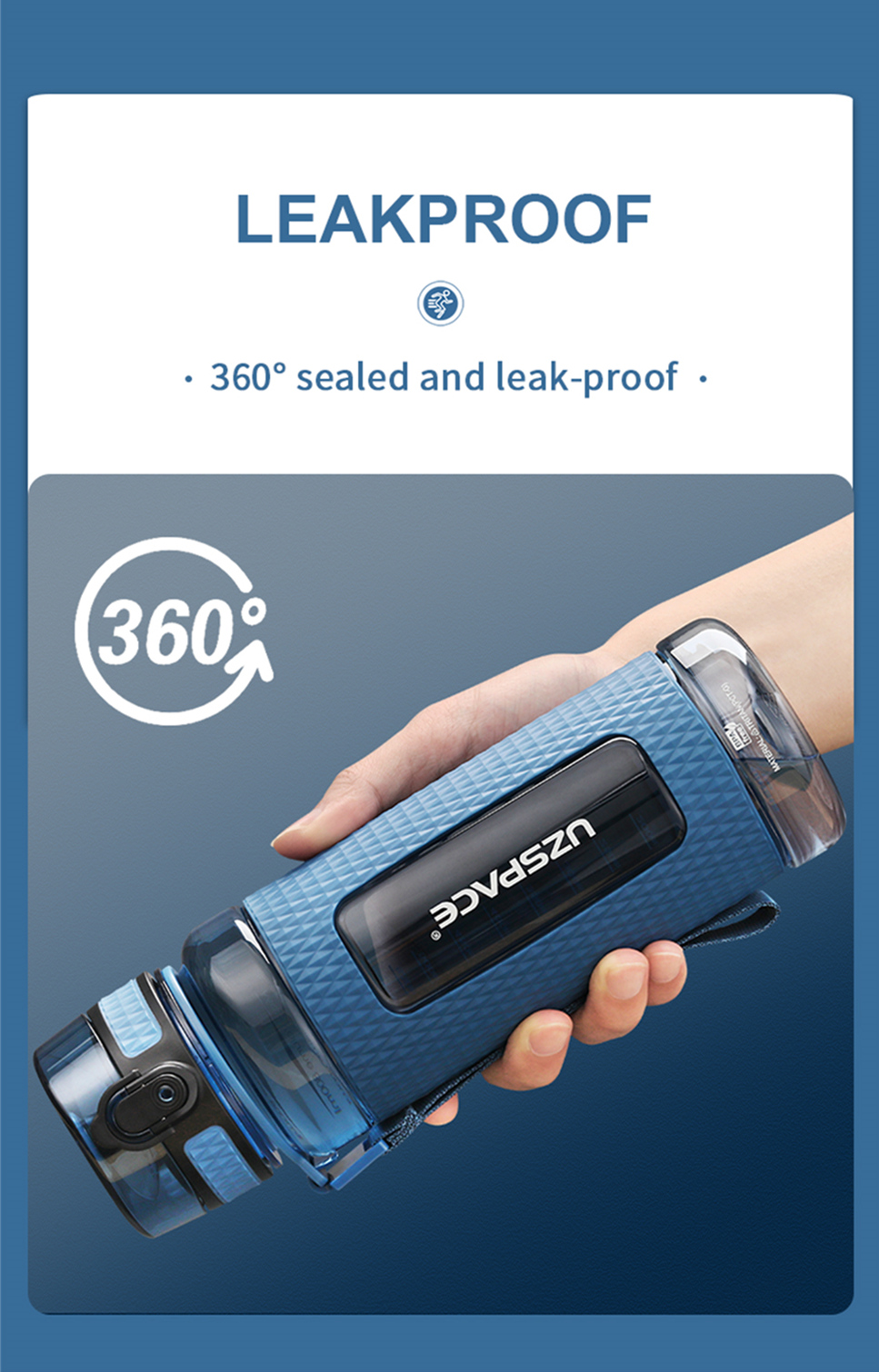 UZSPACE Premium anti-fall, Leak-proof and BPA Free Water Bottle (7)